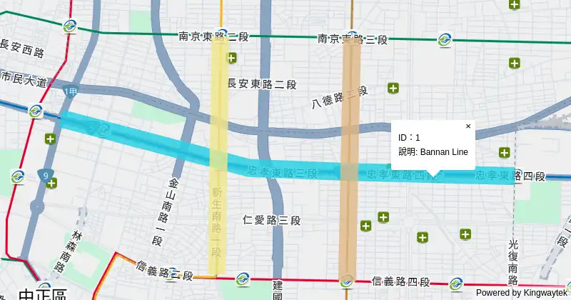線條Feature的彈跳視窗